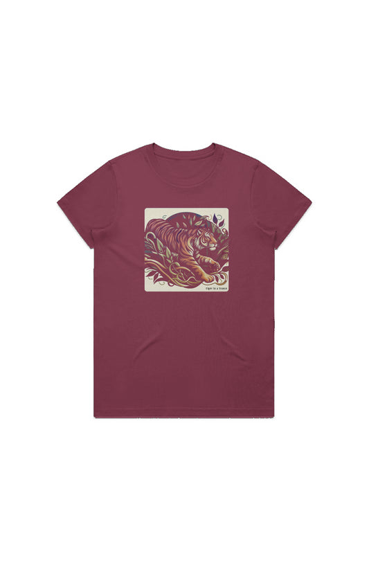 Tiger in a Trance Women's Maple Tee