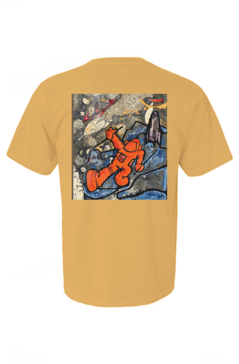 '83 Space Original Art (BACK print, front print) Comfort Colors Heavyweight T Shirt