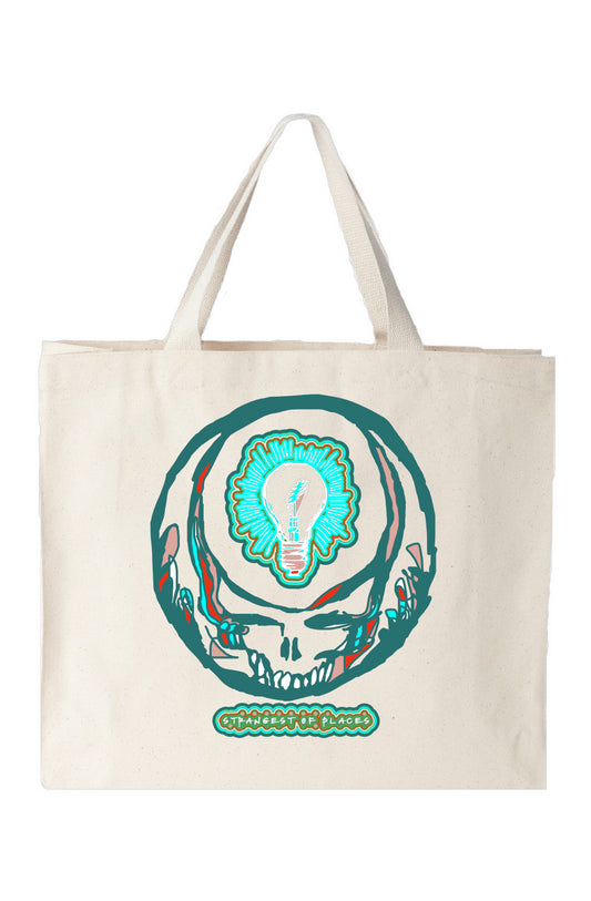 Grateful Dead Original Art Stealie Lightning Bulb Record Tote (Strangest of Places)