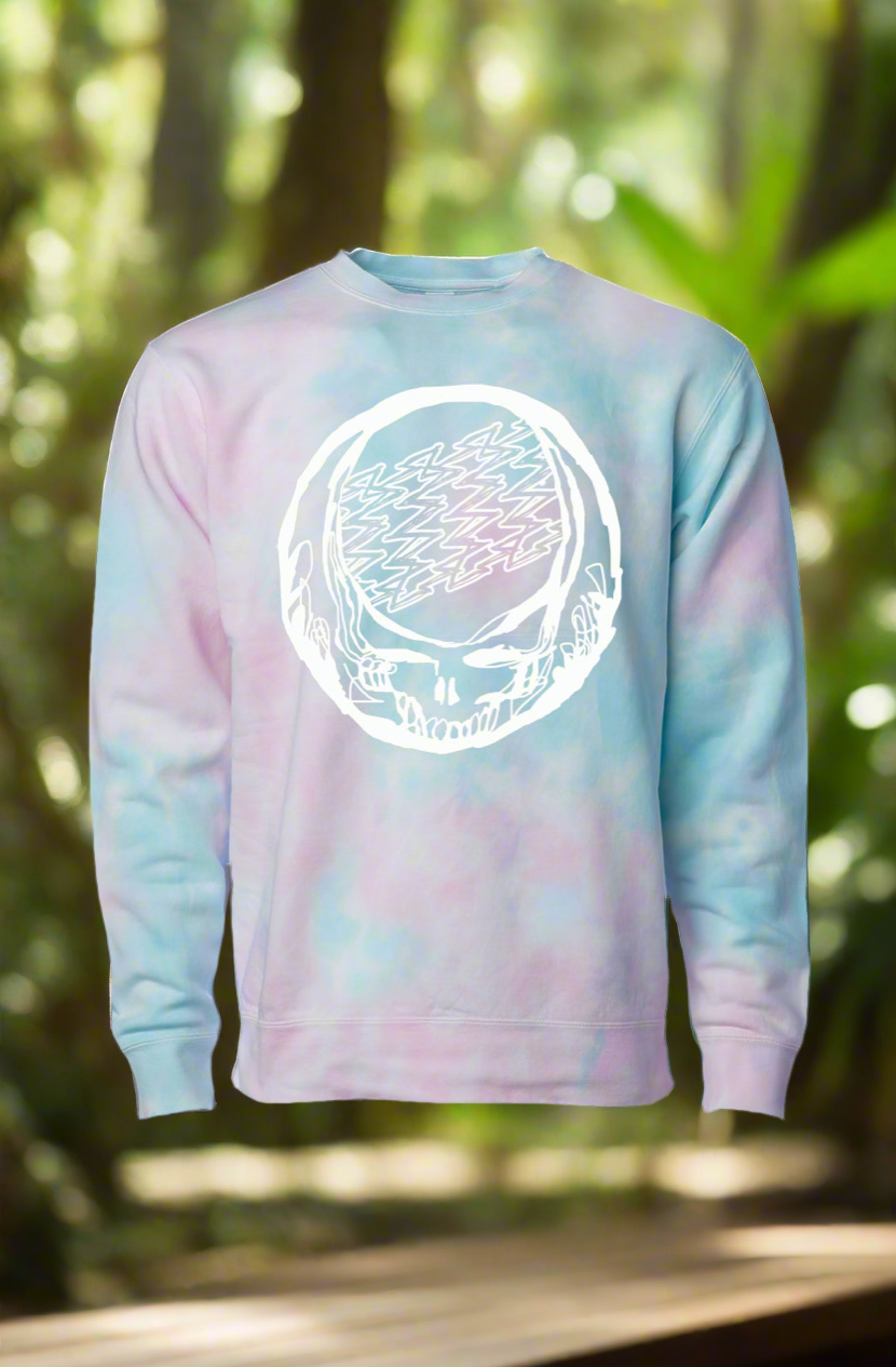 Big AJVC Stealie Tie-Dye Grateful Dead Crew Neck Sweatshirt